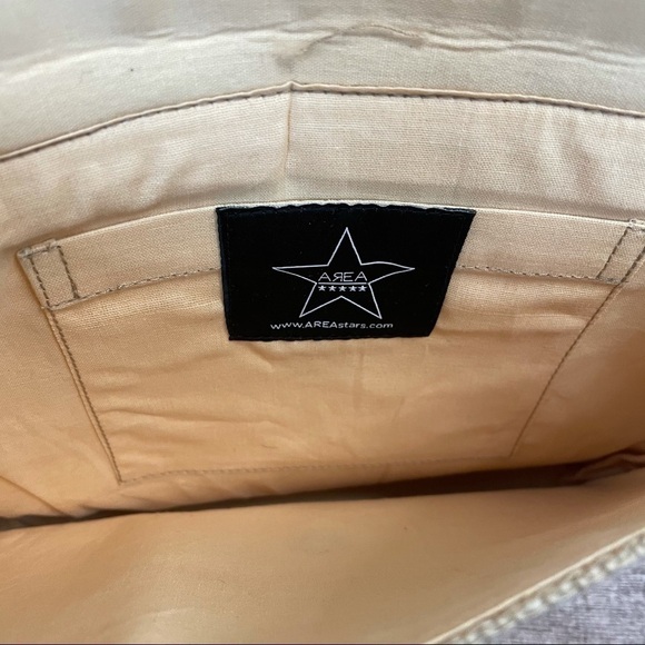 Area Stars Canvas Embroidered Beaded Clutch Bag - Picture 3 of 5